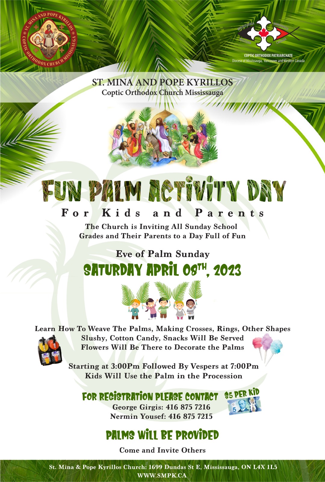 Fun Palm Activity Day Poster 2023 (Description below)